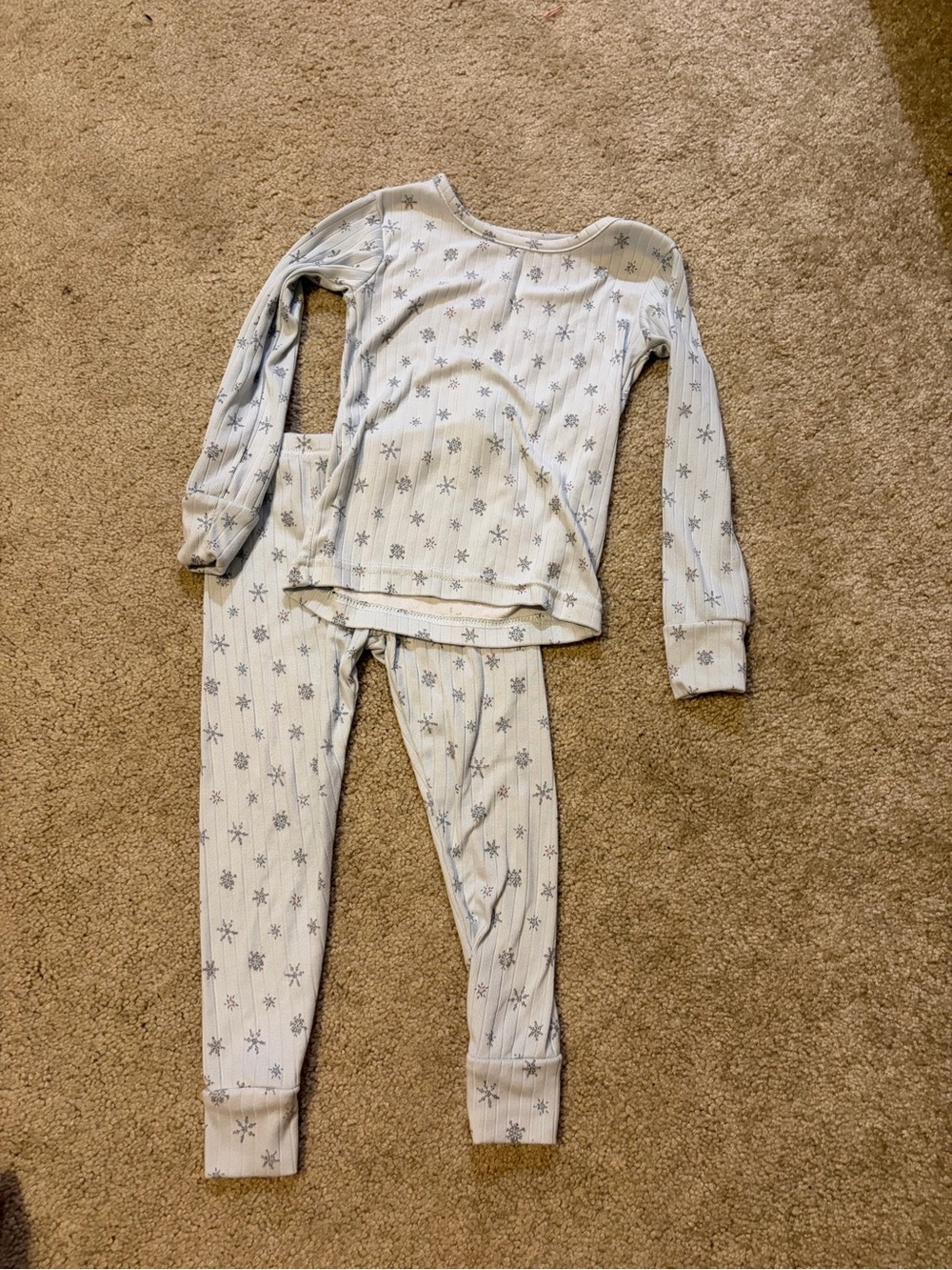 Laura Ashley White and Gray Snowflake Kids Pajama Set